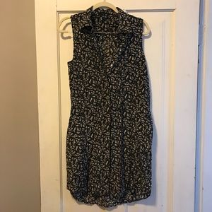 Theory silk slvls buttondown dress/tunic w/pockets